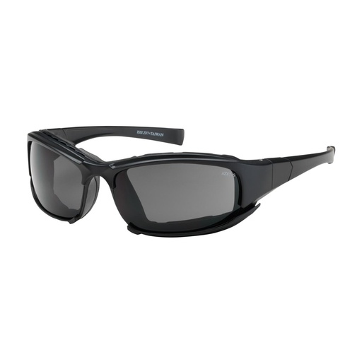 [EP-250-CE-10091] Bouton® Optical Cefiro™ Full Frame Safety Glasses with Black Frame, Rubber Foam Padding, Gray Lens and Anti-Scratch / Anti-Fog Coating
