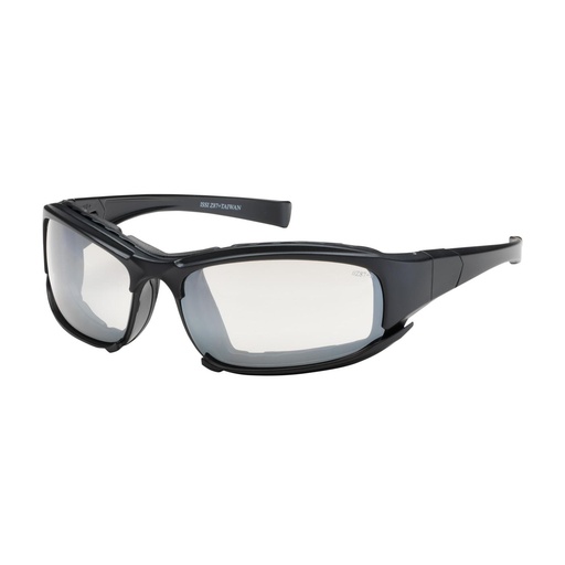 [EP-250-CE-10092] Bouton® Optical Cefiro™ Full Frame Safety Glasses with Black Frame, Rubber Foam Padding, I/O Lens and Anti-Scratch / Anti-Fog Coating