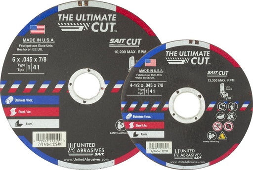 [IP-22240] Ultimate Cut PP Cutting Wheel, T1/T41, 6" x 0.045" x 7/8"